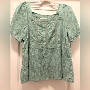 Green Polka Dot Women's Top